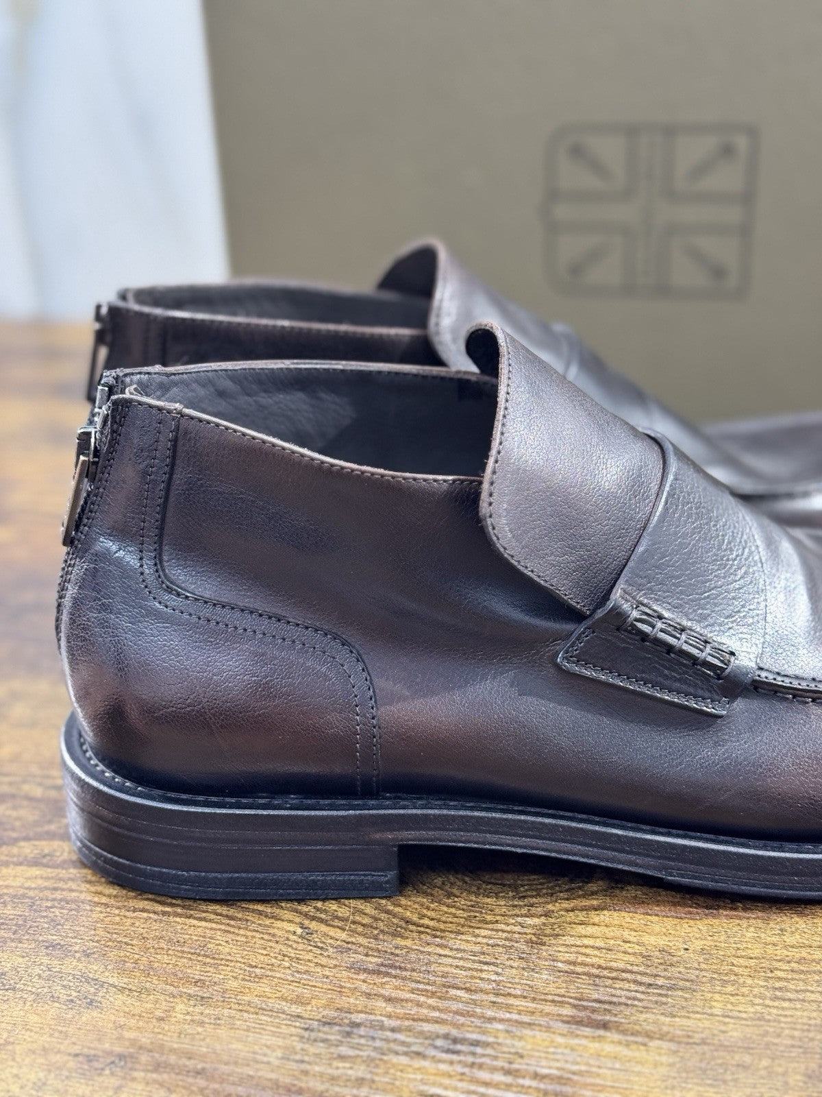 Pantanetti Mocassino  Uomo Pelle Tabacco Casual Luxury Men Shoe 42