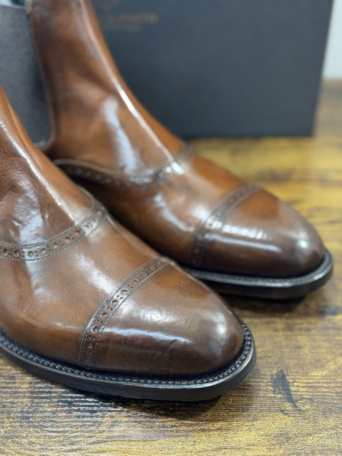 Silvano Sassetti Chelsea Boot Pelle Cuoio  Luxury Handmade Donna 37