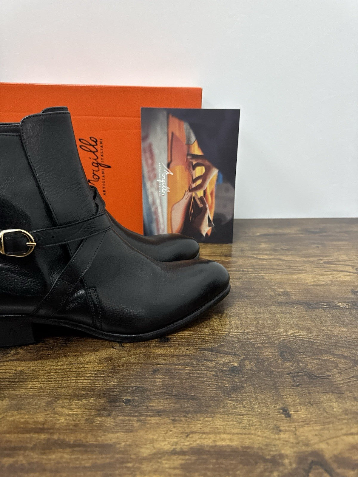 Morgillo Stivaletto Texano Pelle Nero  100% Made In Italy Casual Donna 40
