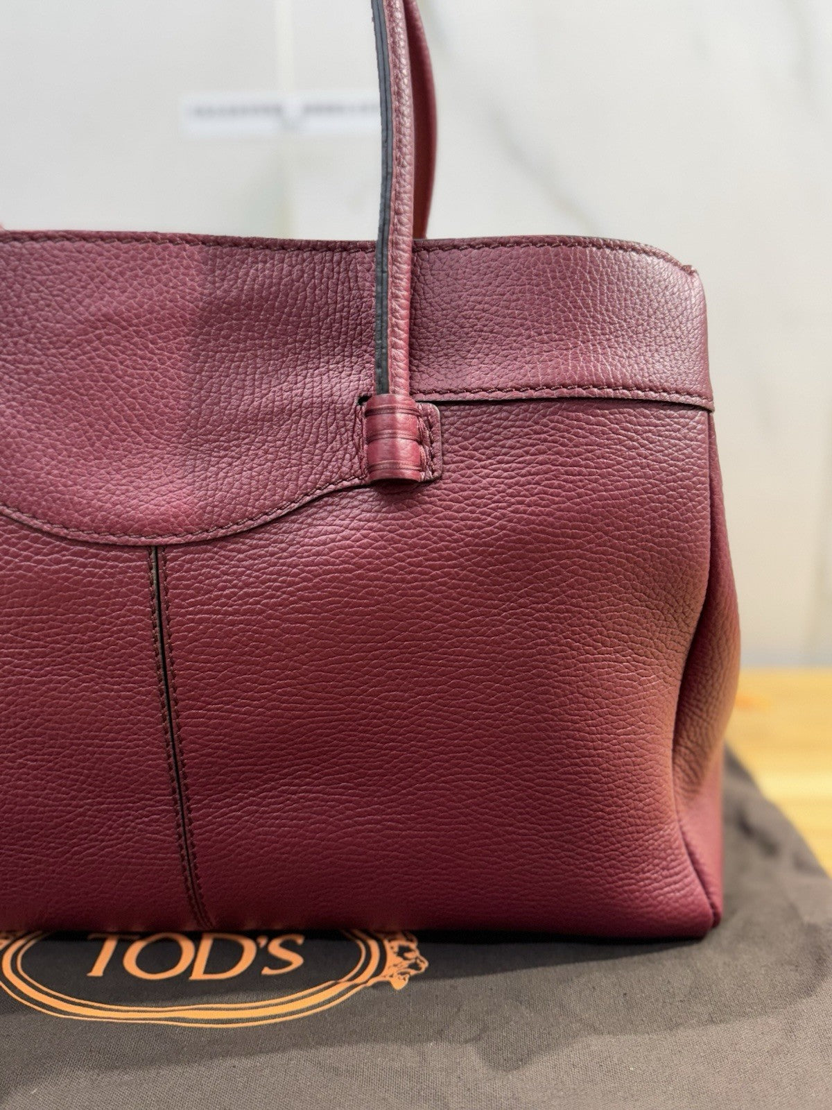 Tod’s Borsa Tote Mocassino Media Pelle Bordo’ Luxury Tod’s Handmade Bag Donna