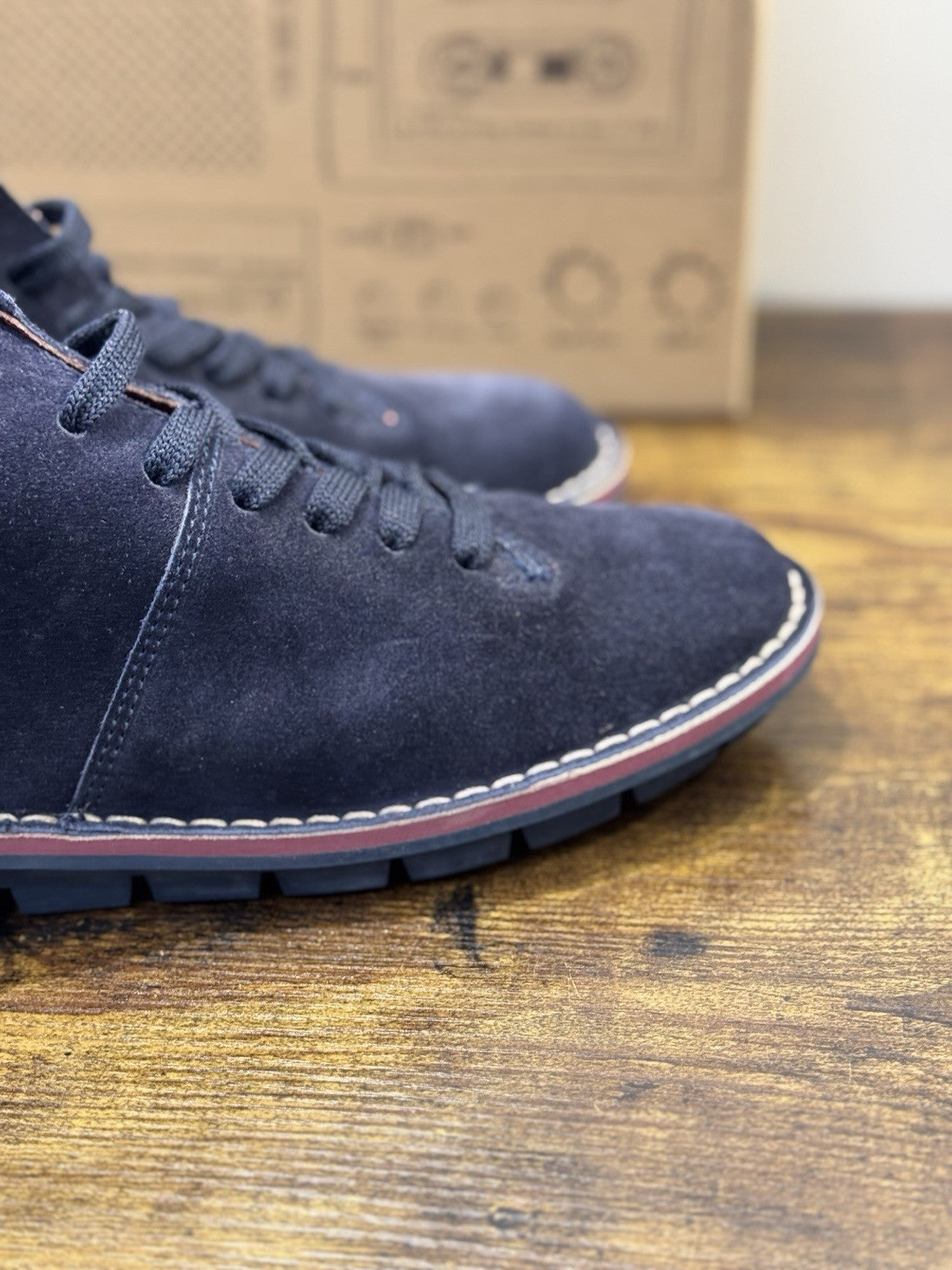 Lerews Polacchino Suede Blu Casual Boot Uomo 40