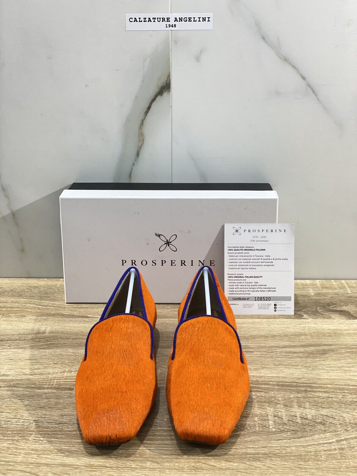 Prosperine Mocassino donna in Pony Arancio luxury made in italy 38