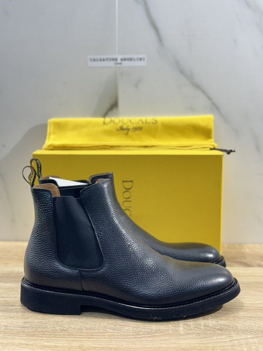 Doucal’s Chelsea Boot   Pelle Nero Uomo   Luxury Men Doucal’s Shoes Boot 45