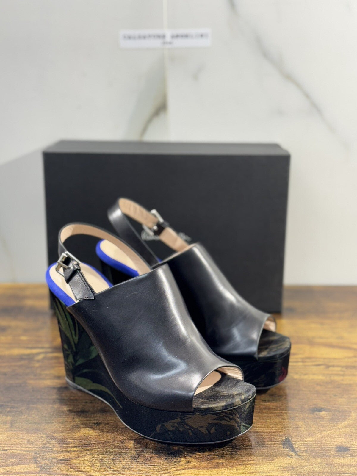 Paul Smith Sandalo Donna Zeppa Tulum  Pelle Nero    Casual Luxury Woman Shoes 38