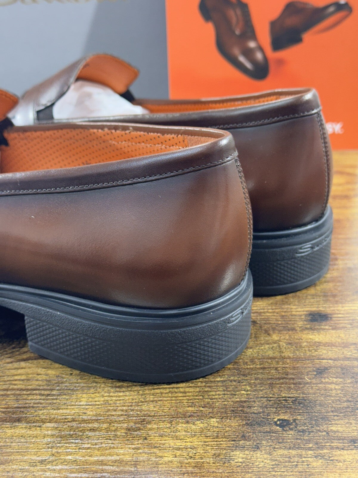 Santoni Scarpa Uomo Mocassino   Pelle Brown   Luxury  Santoni Extra Light 44.5