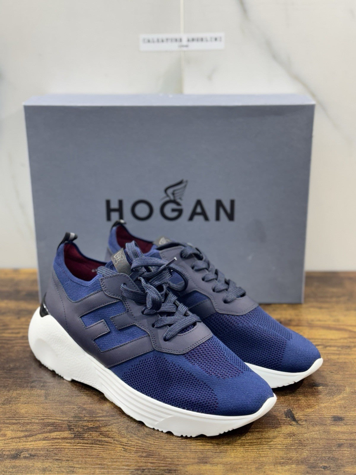 Hogan H443 Active One Memory Foam Knit  Blu Uomo 44