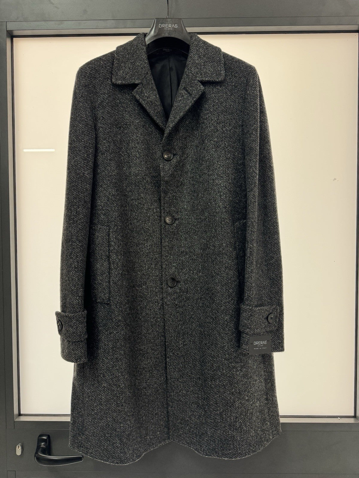 Breras Cappotto Rennes monopetto in pura lana Grey   Uomo 50
