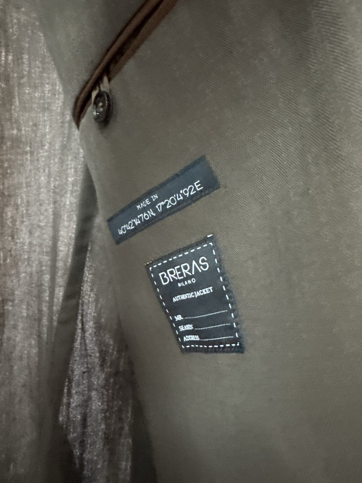 Breras Milano Giacca 2 Bottoni Cotone E Lino    Marrone Uomo 50