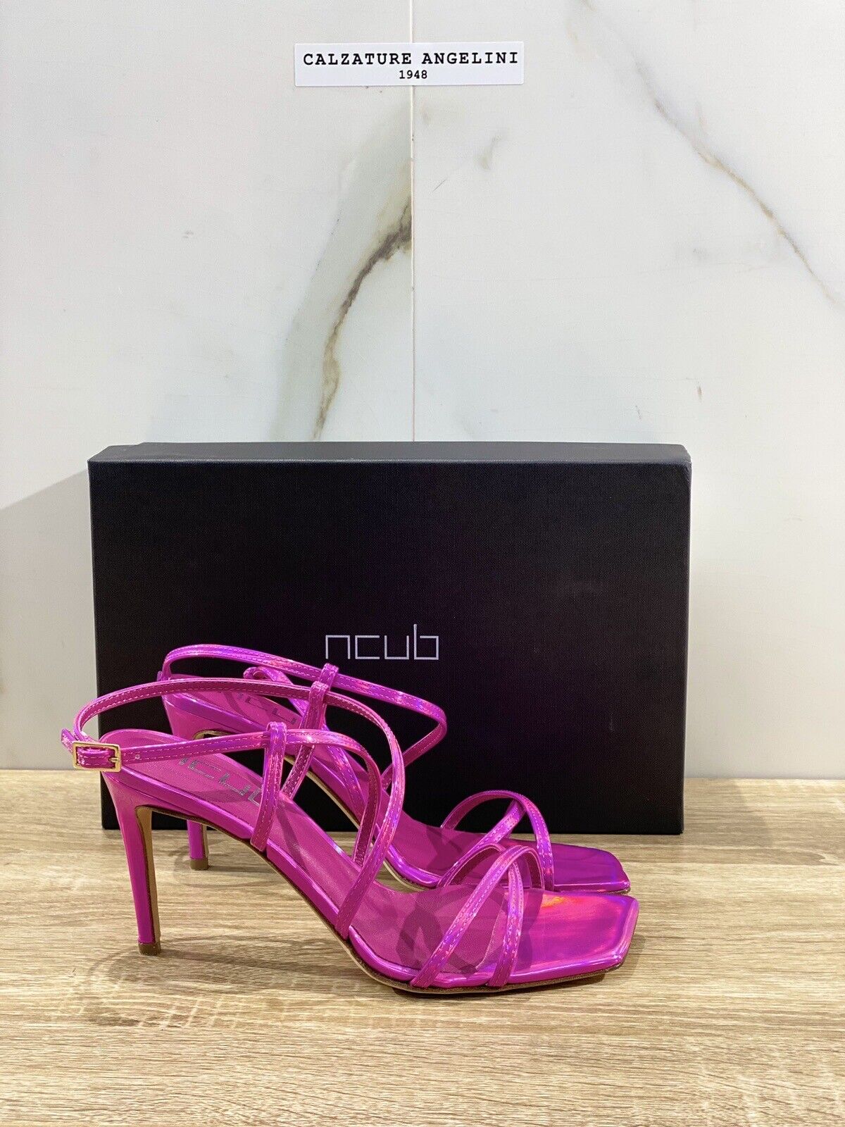 NCUB Sandalo Donna Modello Mony Pelle Fuxia Luxury Woman Sandal 39