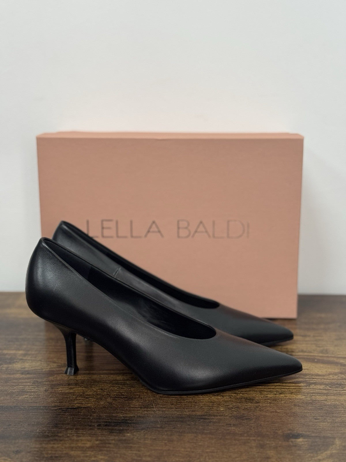 Lella Baldi Décolleté Pelle Nero Con Tacco Casual Donna 39