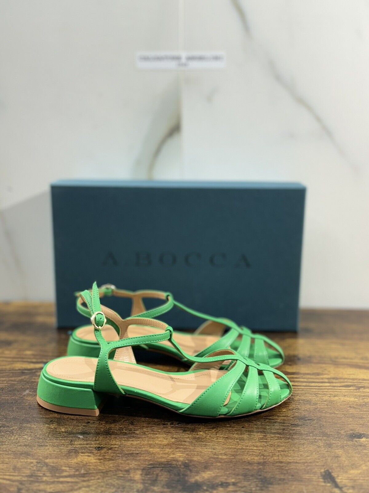 A.Bocca Sandalo Donna  Pelle Verde     Luxury Woman Sandal A.Bocca 35