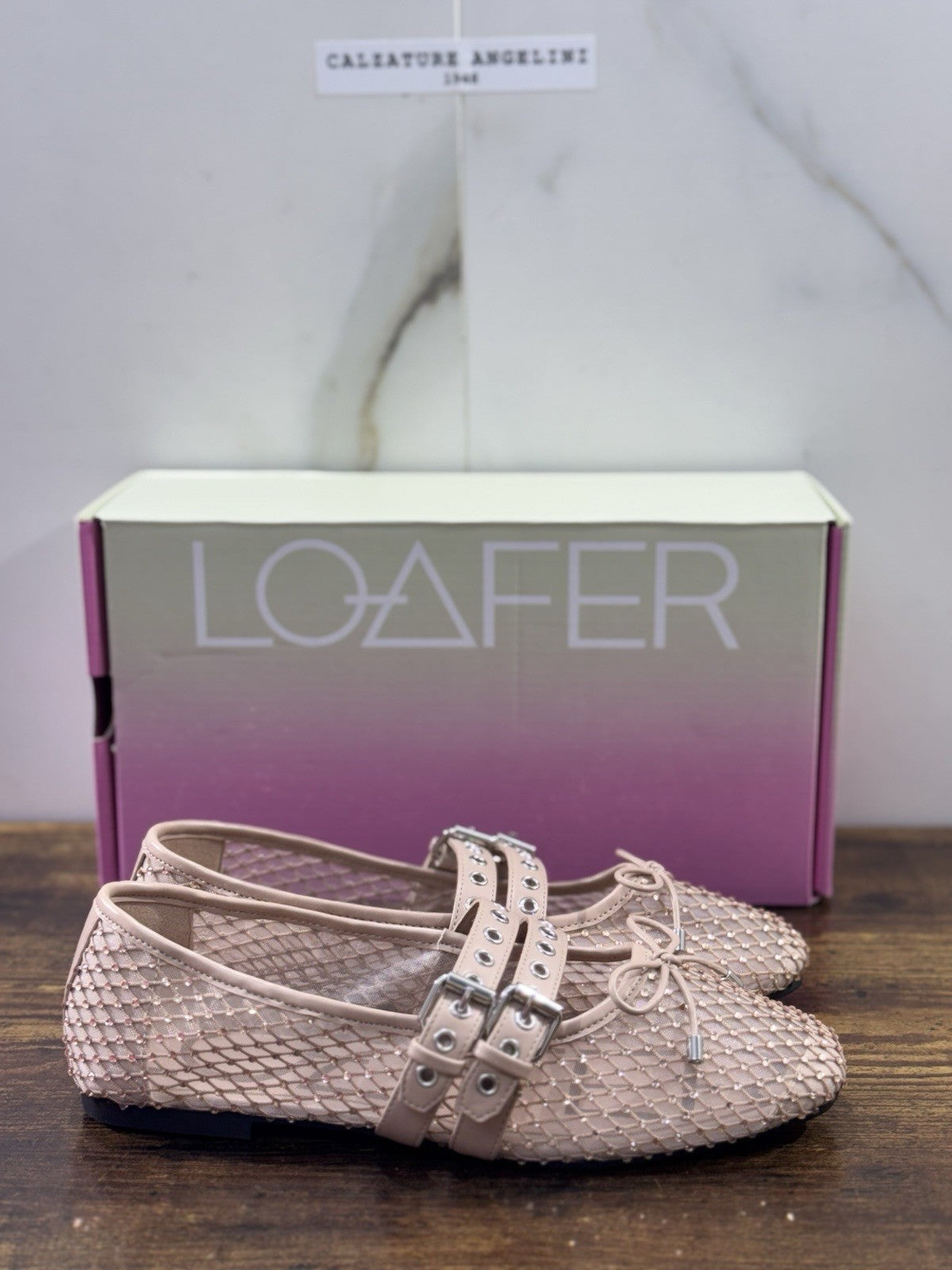 Ballerina Loafer Anna Pelle Rosa  Intrecciata Donna 36