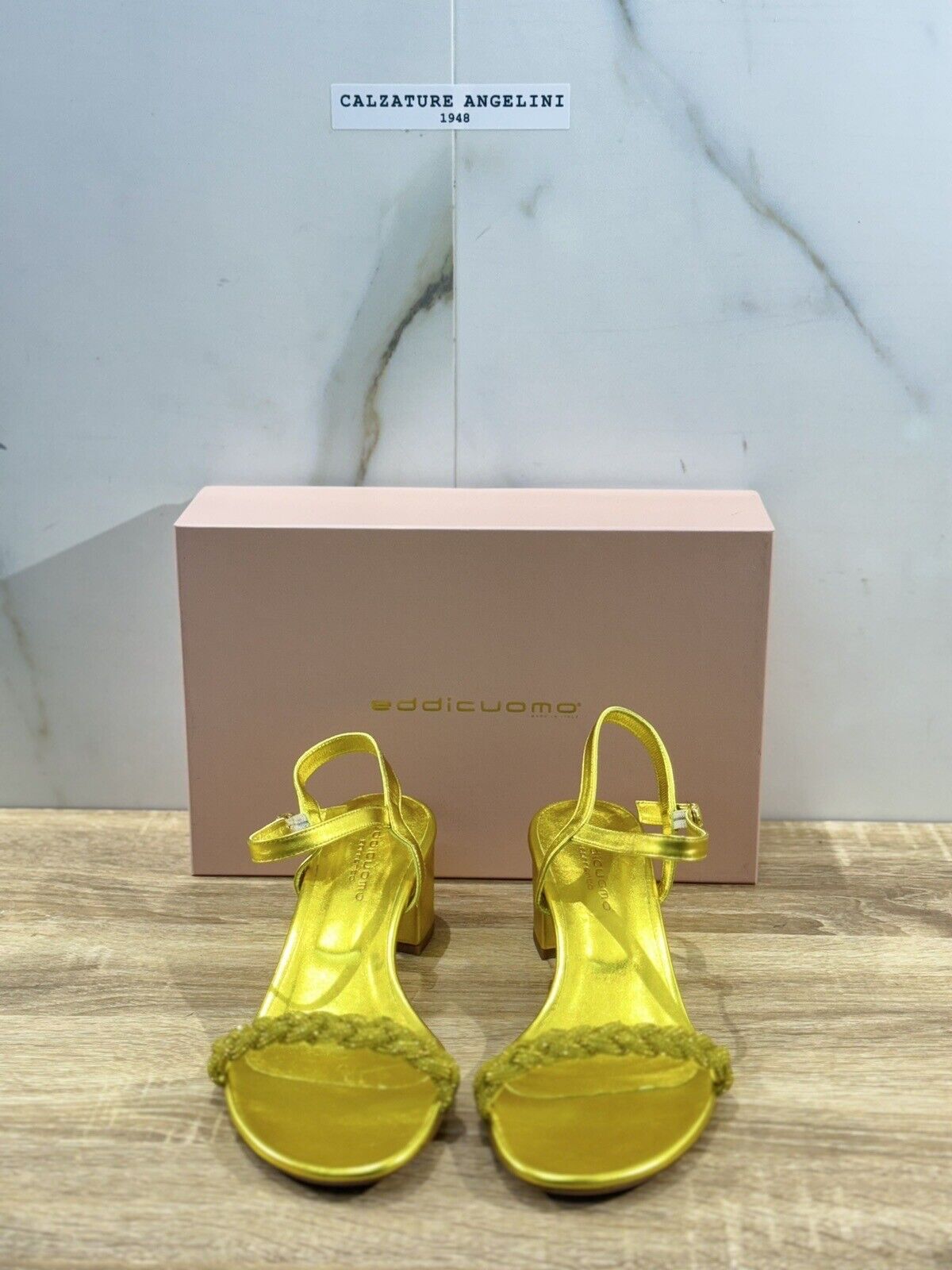 Eddi Cuomo Luxury Sandals Donna In Pelle Giallo  Fatti A Mano  Handmade 39