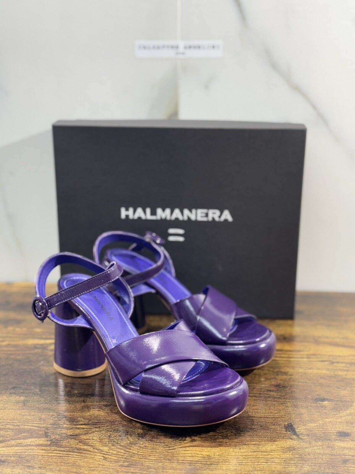 Halmanera Sandalo Donna Erika      In Pelle Viola Luxury Shoes 41