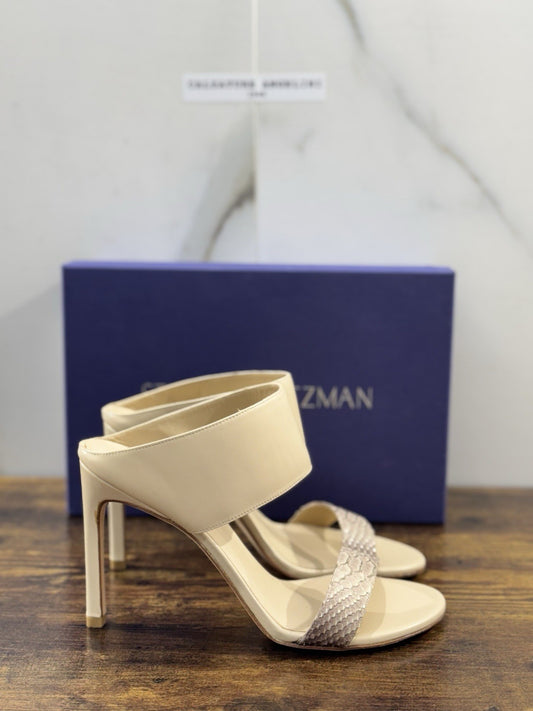 stuart weitzman Sandalo Myslide   Pelle Beige   Luxury Woman  Donna 38.5
