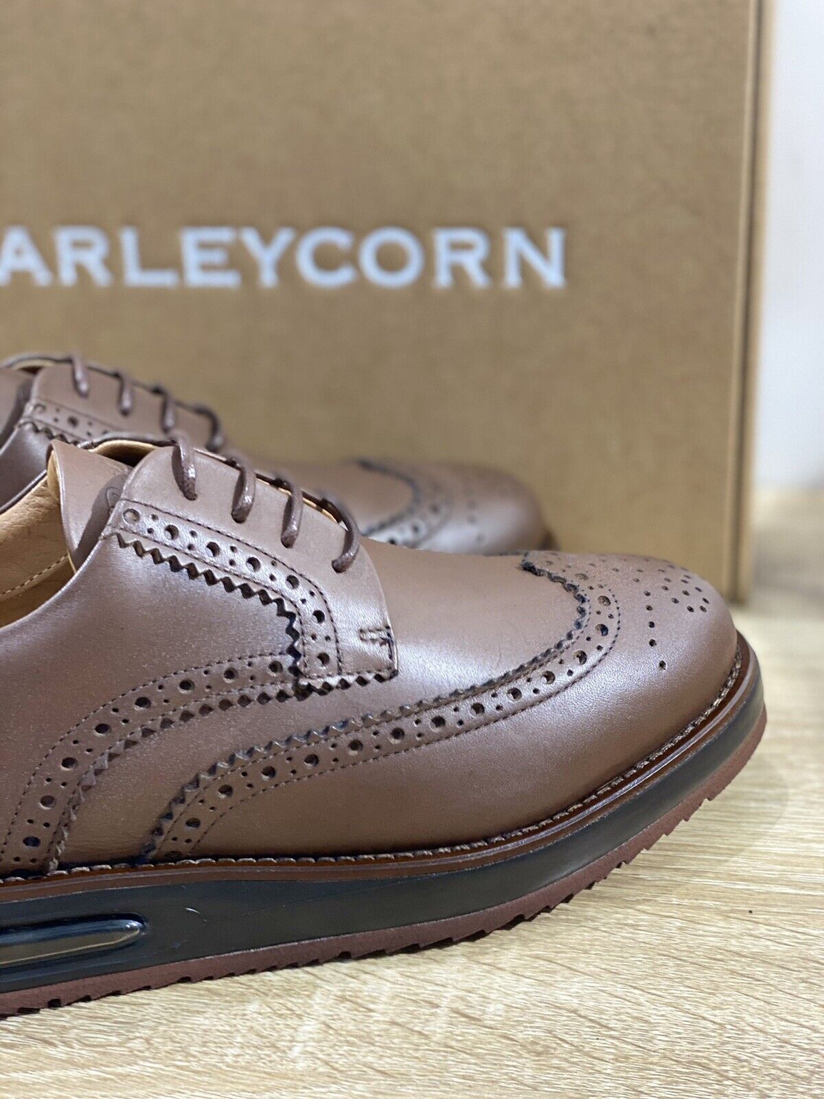 Barleycorn Air Brogue Uomo Pelle Cioccolato Extralight Casual Men Shoes 40