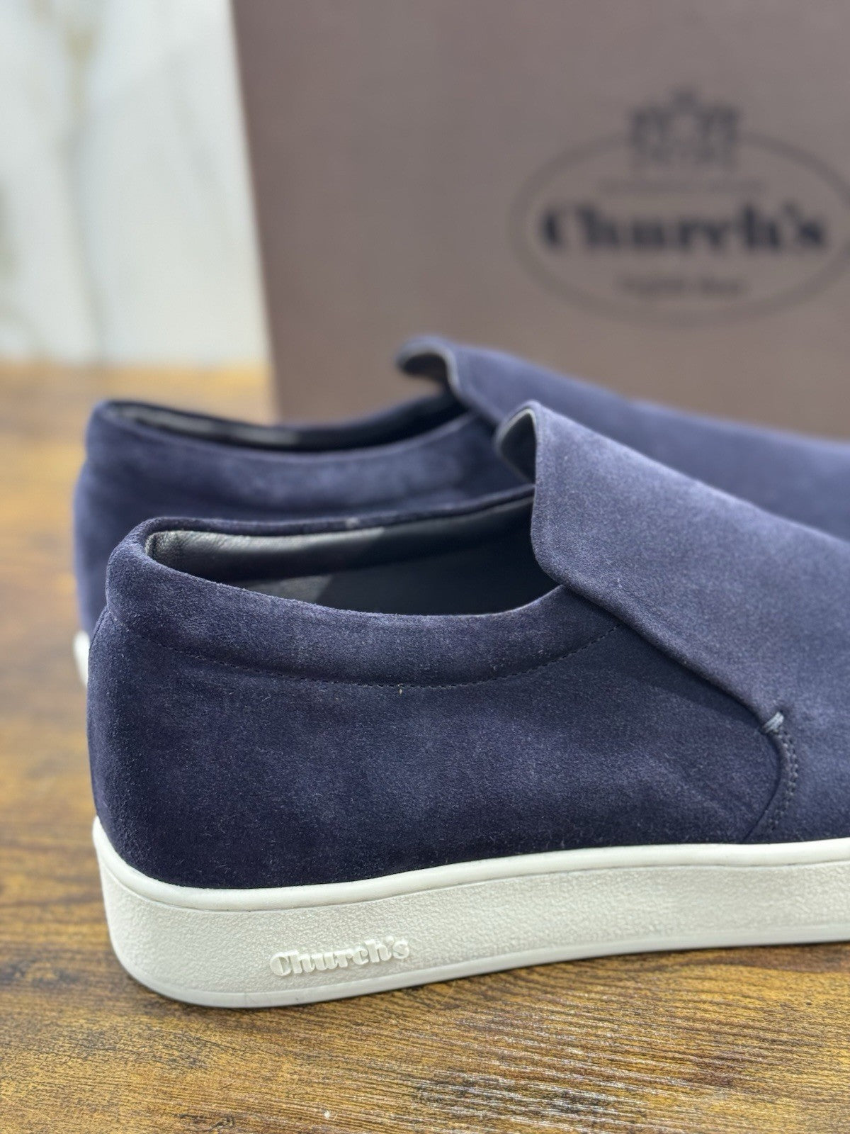 Church’s Newport Slip On  In Suede  Blu  Luxury Uomo 42.5