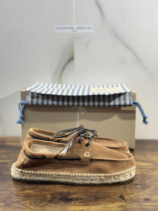 Manebi’ Scarpa Uomo Boat Shoes Suede Brown Casual Epsadrillas 42