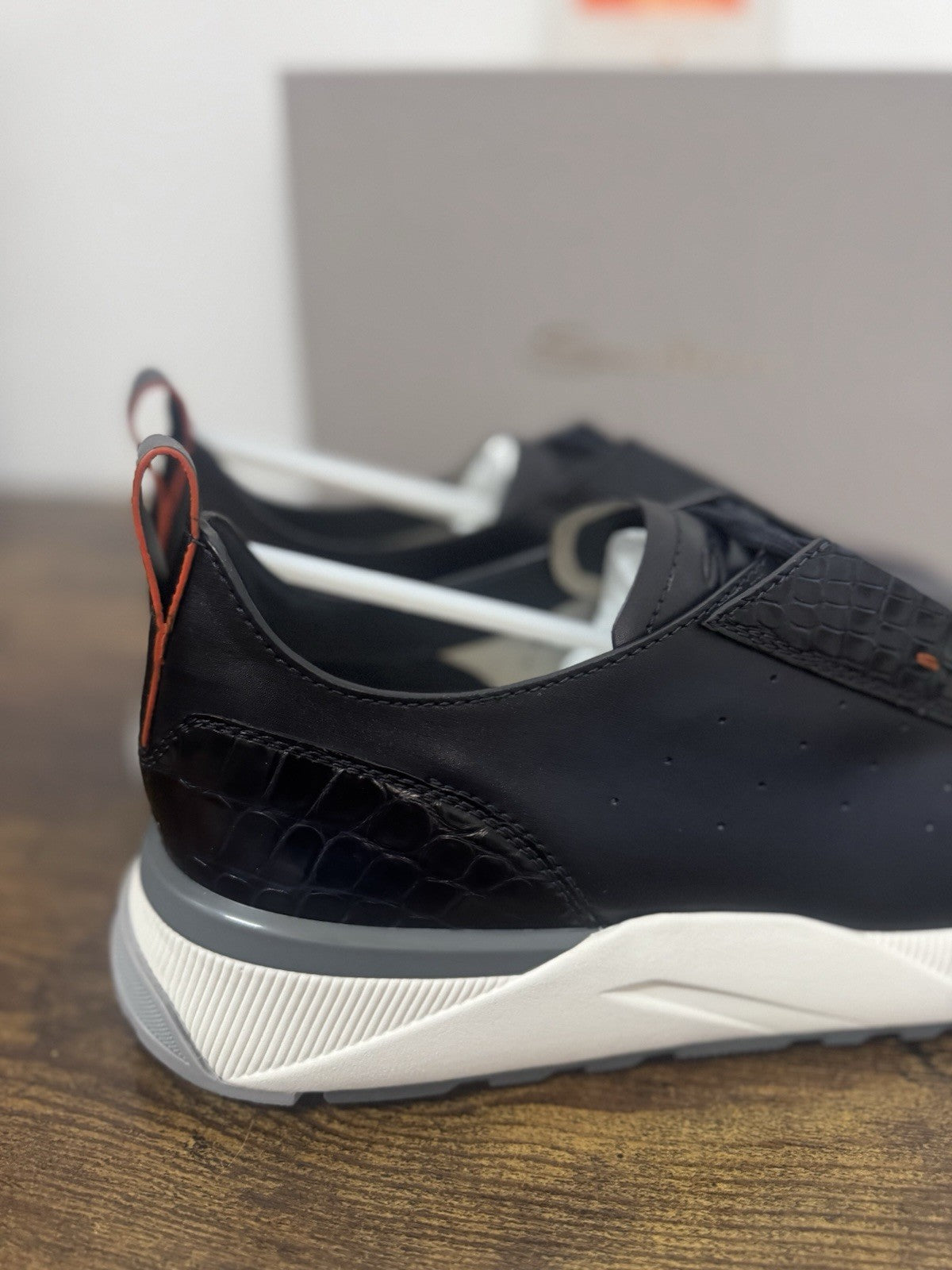 Santoni Innova Sneaker Pelle Blu Casual Luxury Santoni Scarpa Uomo 45