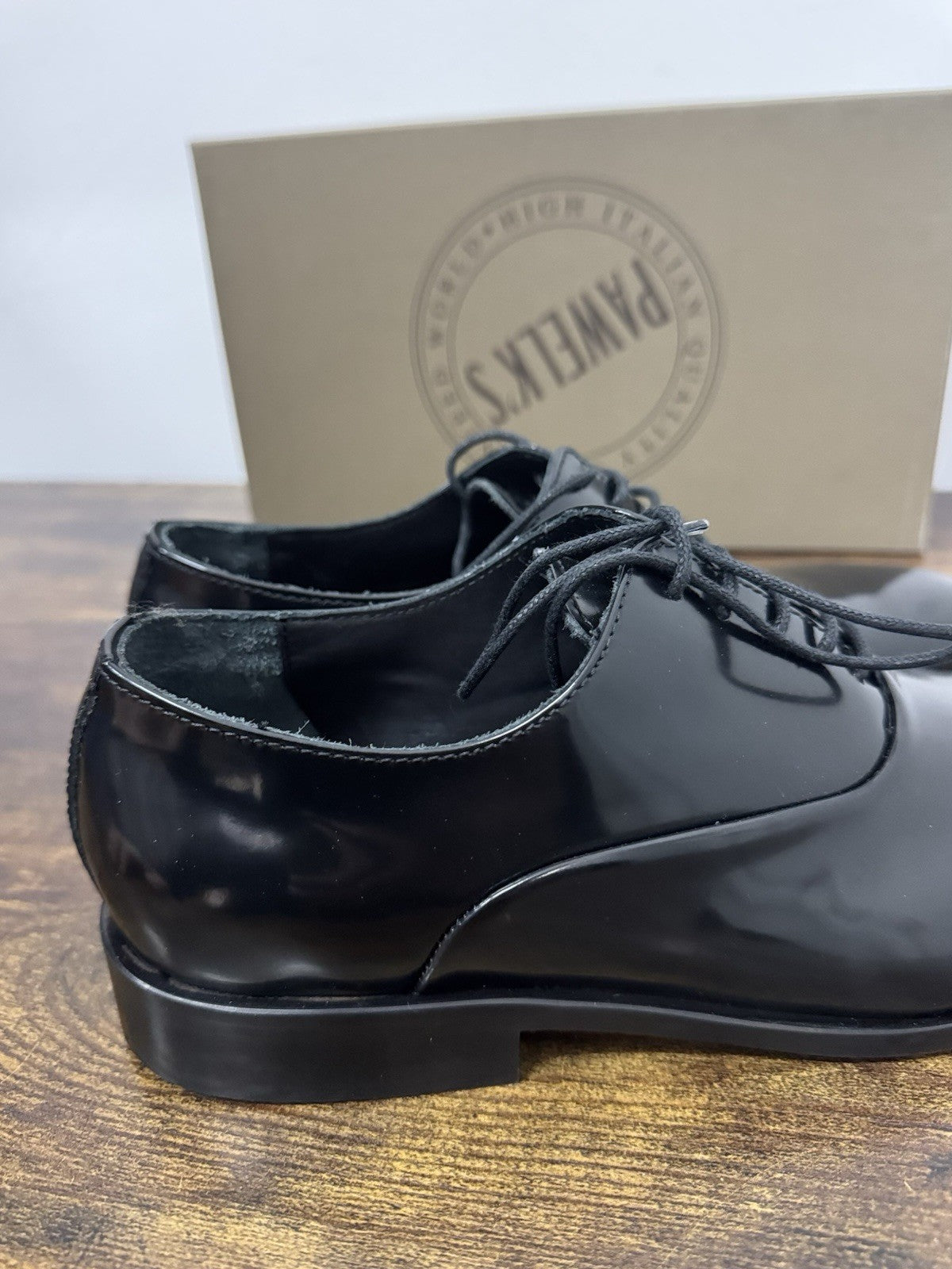 Pawelk’s Stringata Pelle Nera Polish Fondo Cuoio      Casual Uomo 40