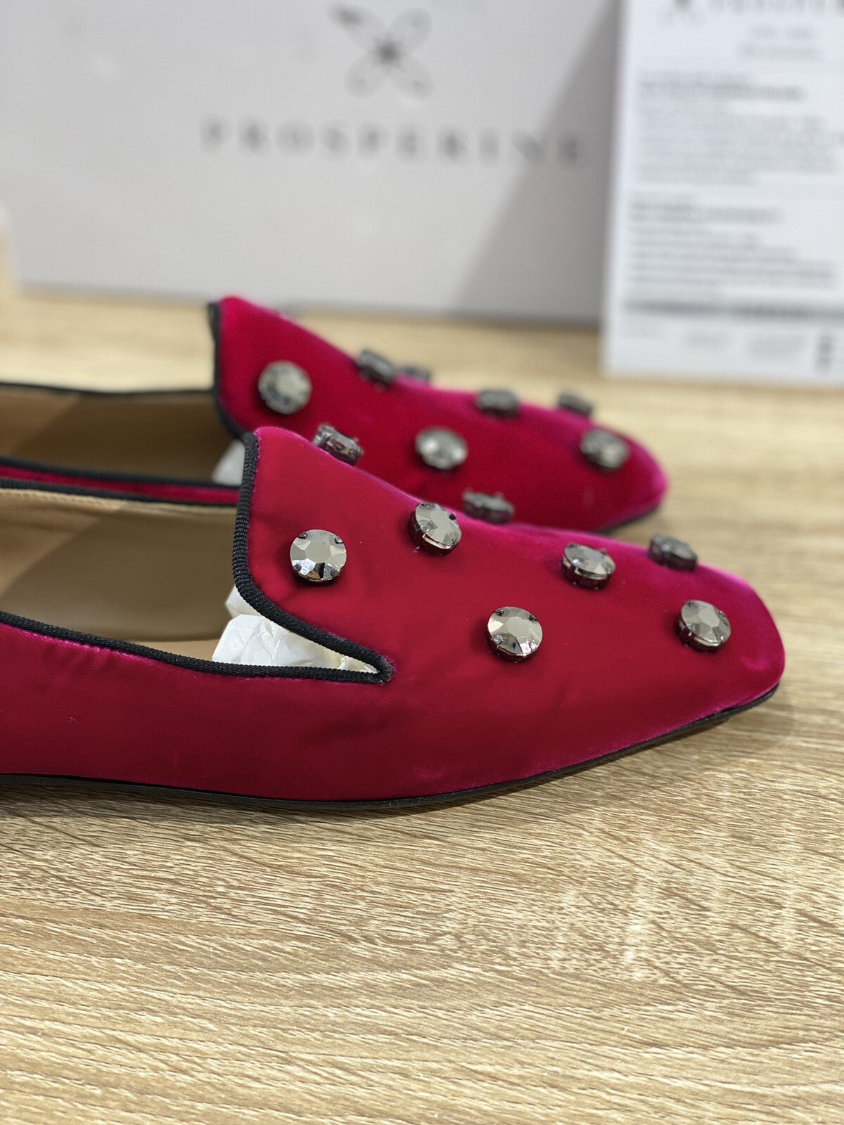 Prosperine Mocassino donna in Velluto Ibisco luxury made in italy 37.5