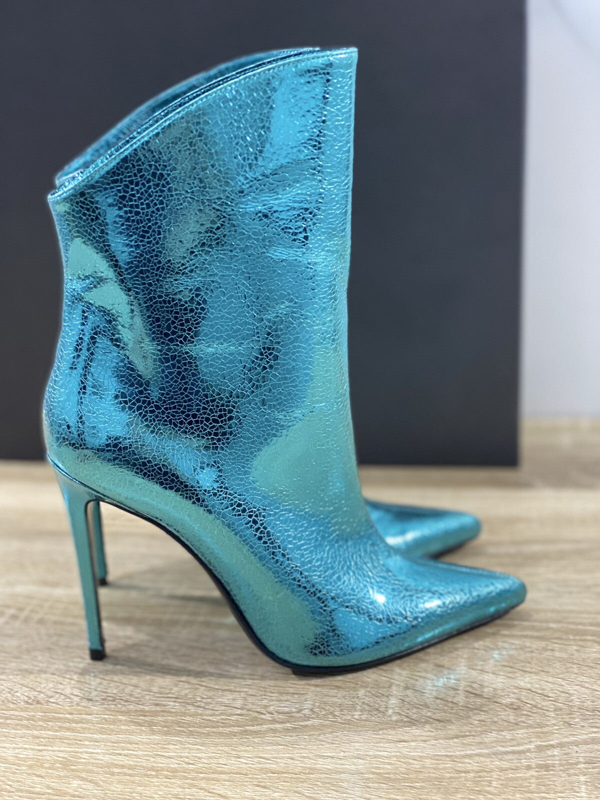 Aldo Castagna Layla Boot In Pelle Petrol Blue Luxury Boot  Aldo Castagna 37