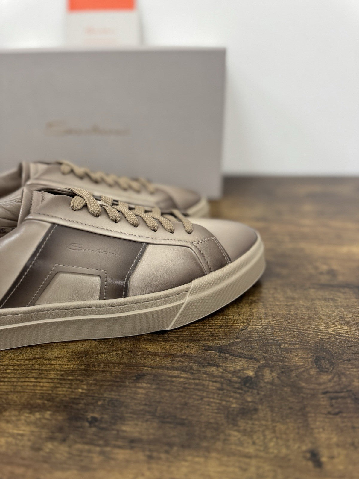 Santoni Sneaker Pelle Marrone Luxury Scarpa Santoni Uomo 41