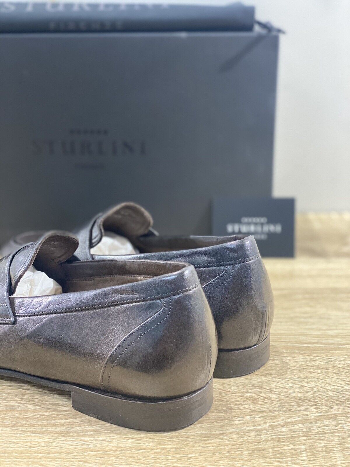 Sturlini Firenze mocassino uomo 15002 in bufalo chocolat luxury handamde 45