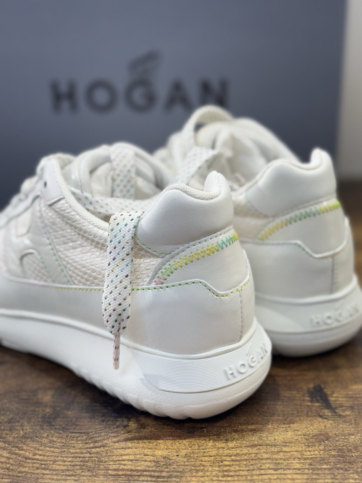 Hogan Interactive 3 Sneaker Pelle Bianca Multicolor  Casual Hogan Donna 37