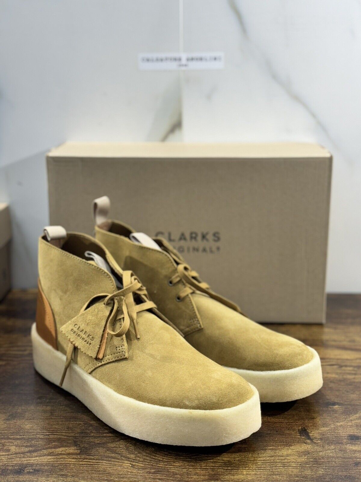 Clarks Desert  Cup  Boot  Scarpa Uomo Suede   Miele   Icon Clarks Men Shoes 42