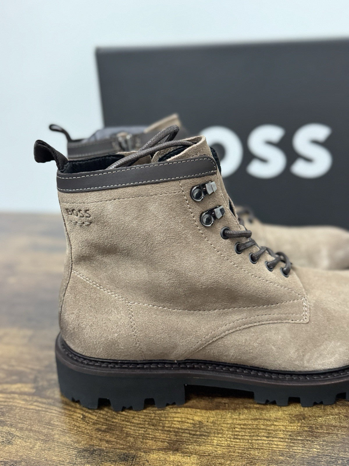 Boss Stivaletto Uomo Suede Beige Casual Boot Extra light Uomo 44