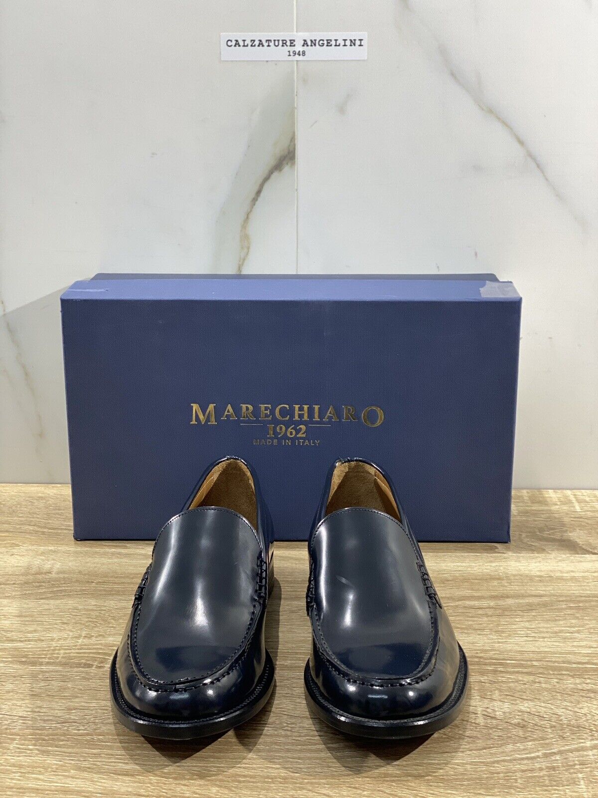 Marechiaro 1962 Mocassino Uomo Pelle Blu Fully Made In Italy 45