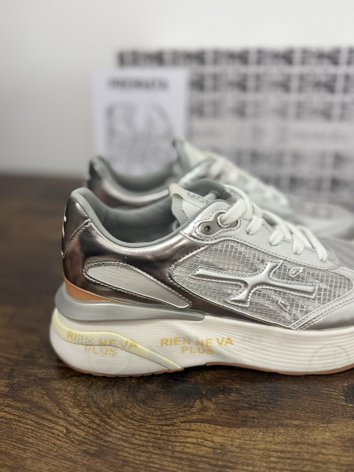 Premiata Moerun  Sneaker Pelle Argento    Casual Premiata Scarpa Donna 36