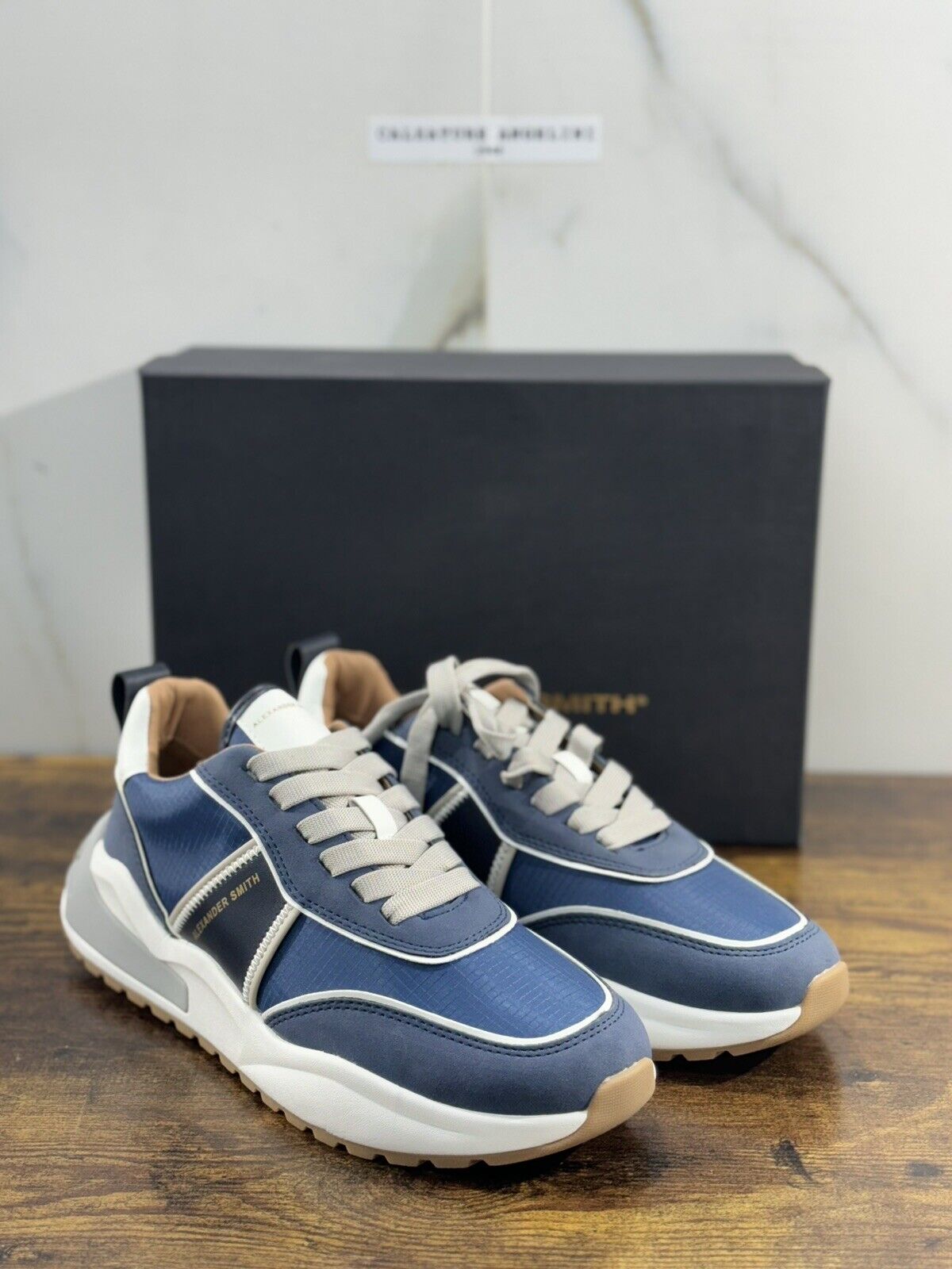 Alexander Smith London  Sneaker Donna Edo Dover   Pelle Blu 39