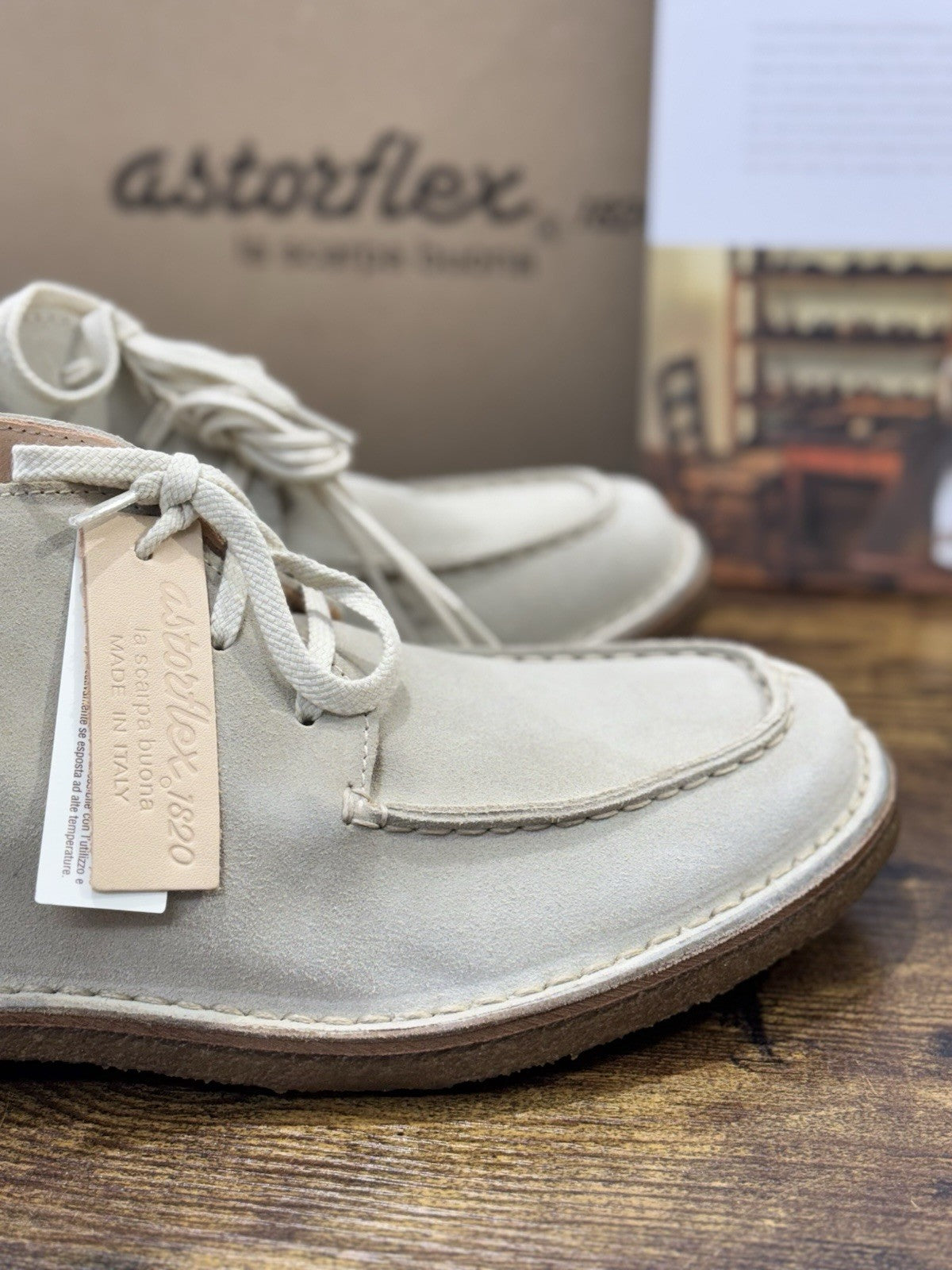 Astorflex Deukeflex  Polacchino  Suede Ecru’  Casual Boot Uomo 42