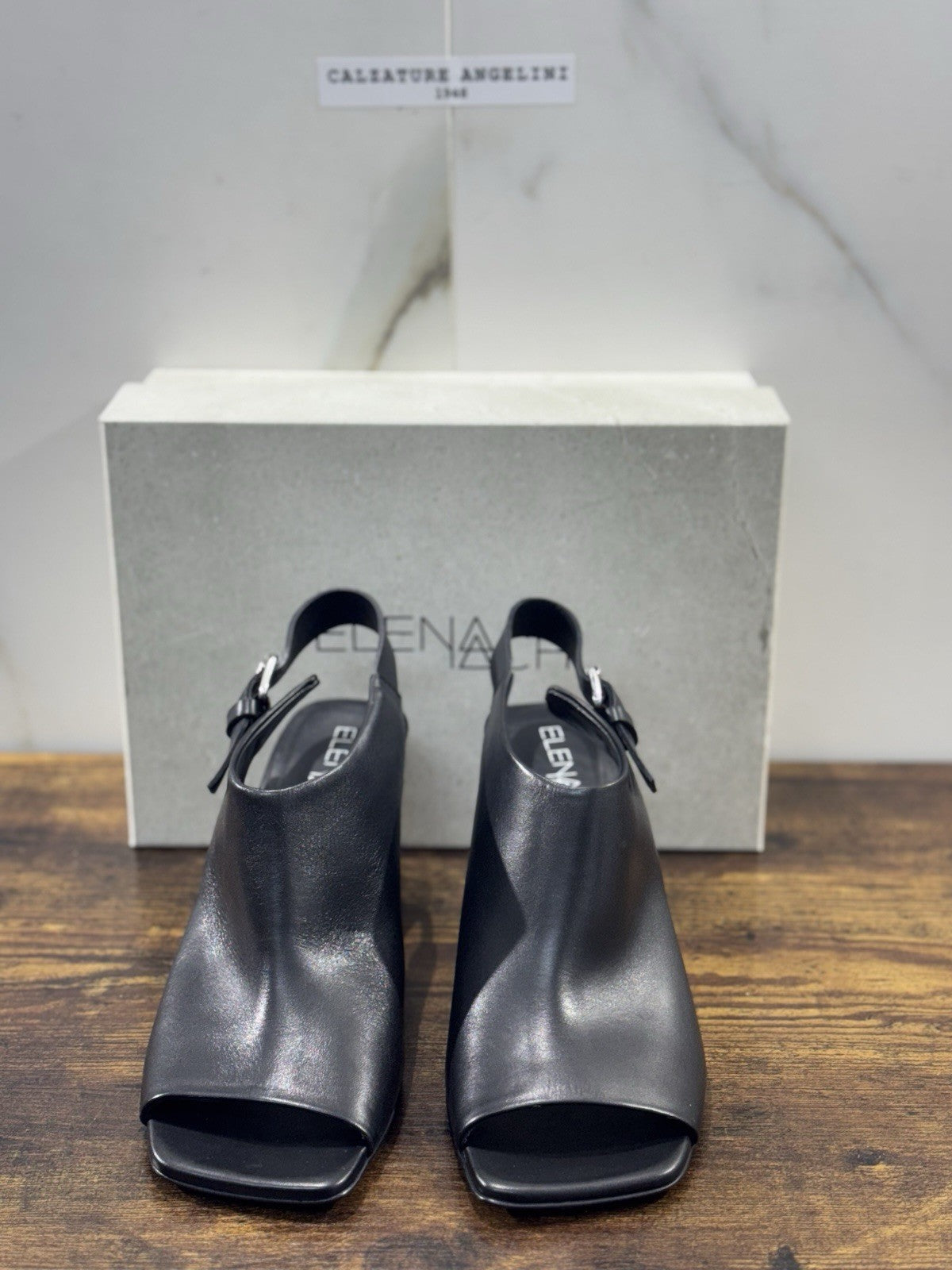 Elena Iachi Sandalo   Pelle Nero Zeppa   Luxury Woman  Shoes Donna 41