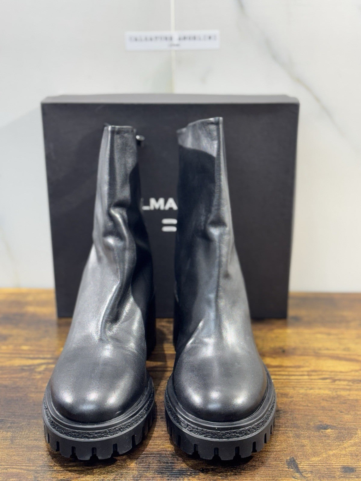 HALMANERA Biker Donna Rost  Pelle Nera Extra Light Casual Handmade Boot 41