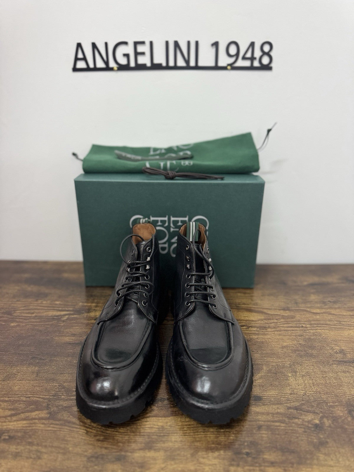 Green George Polacchino Pelle Nera Extra Light  Casual Boot Uomo 43