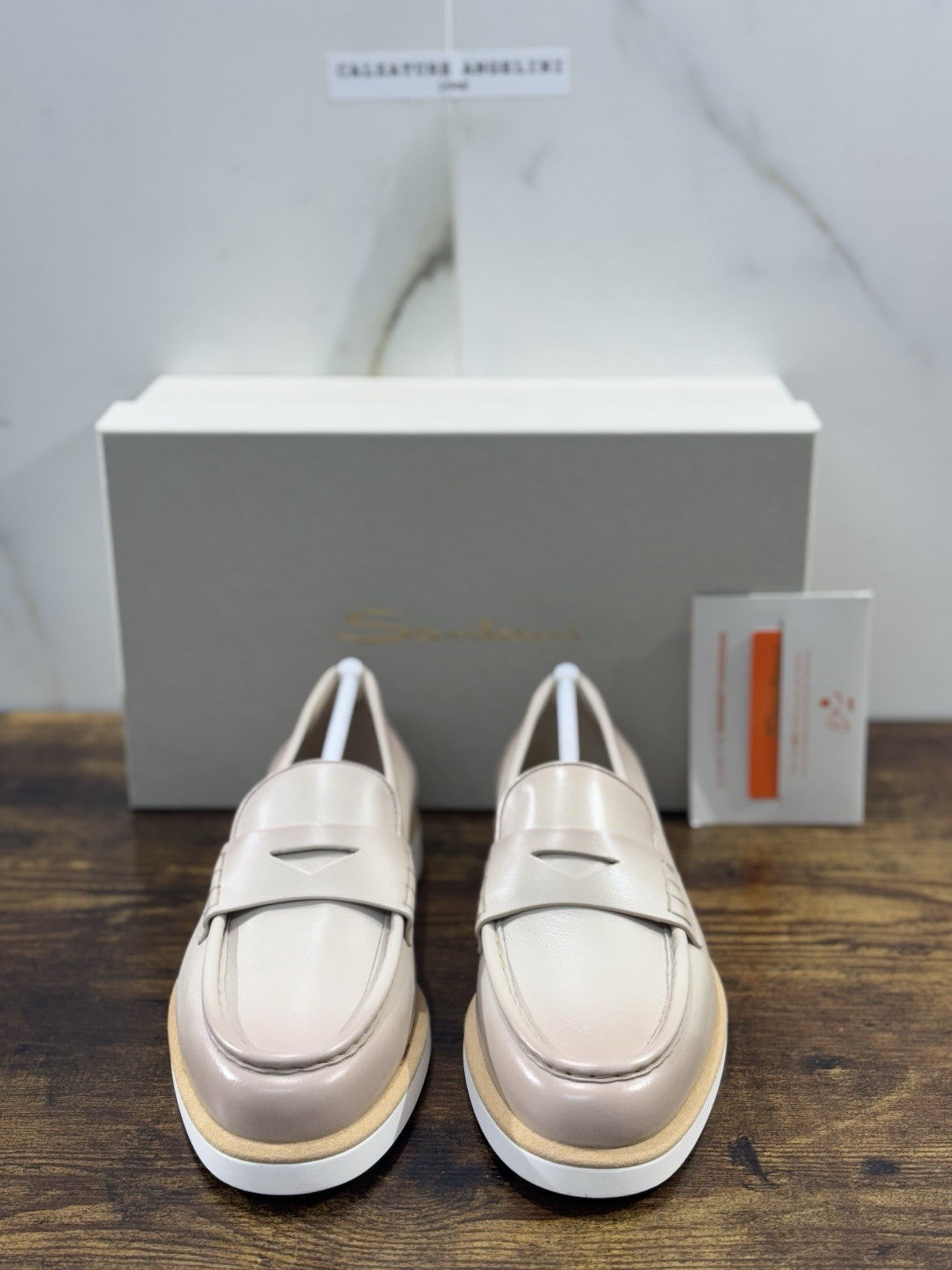 Santoni Mocassino Pelle  Beige  Luxury Santoni Scarpe Donna 40.5