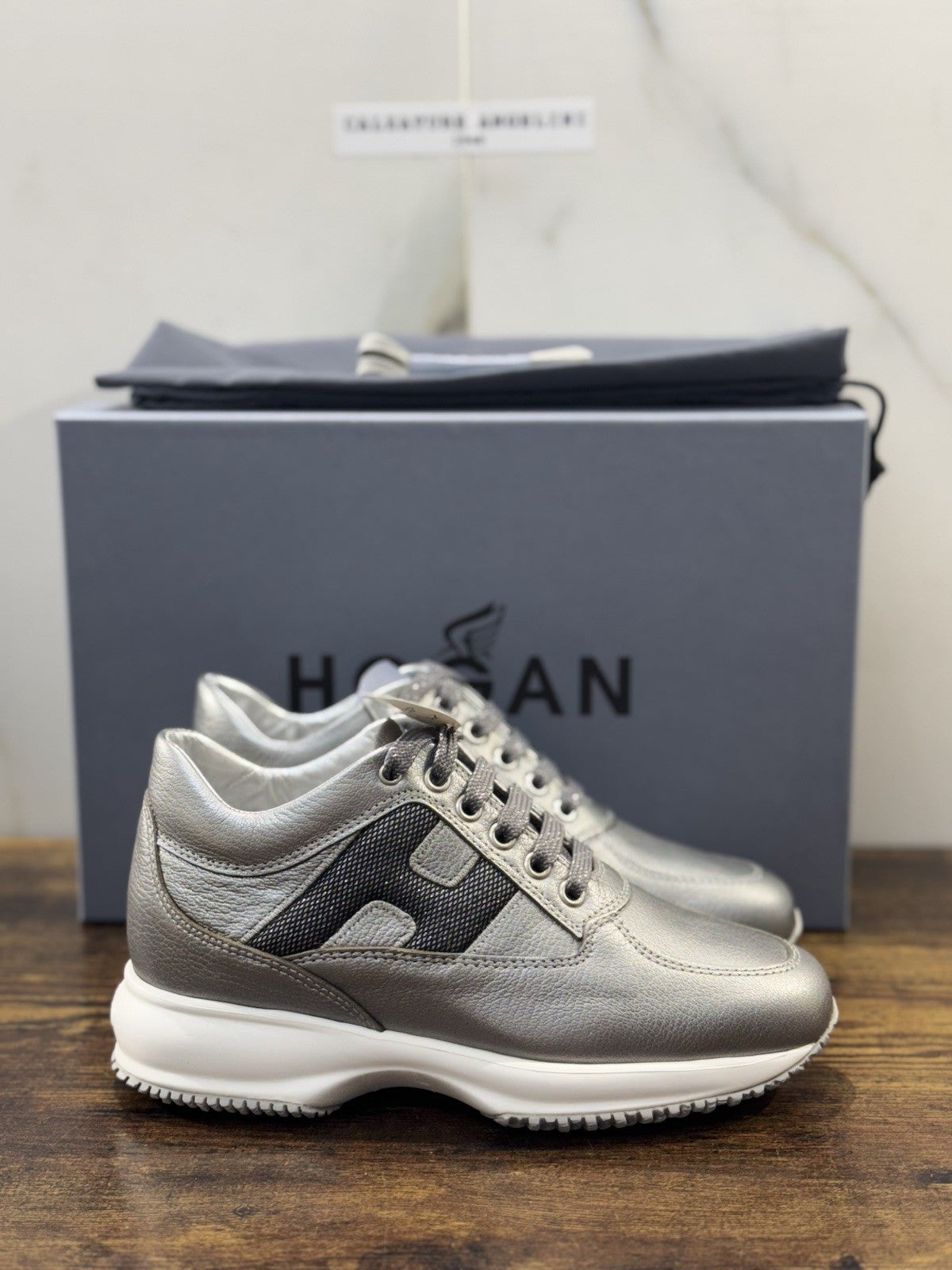 Hogan Interactive Pelle Argento Grigio Casual Hogan Donna 36