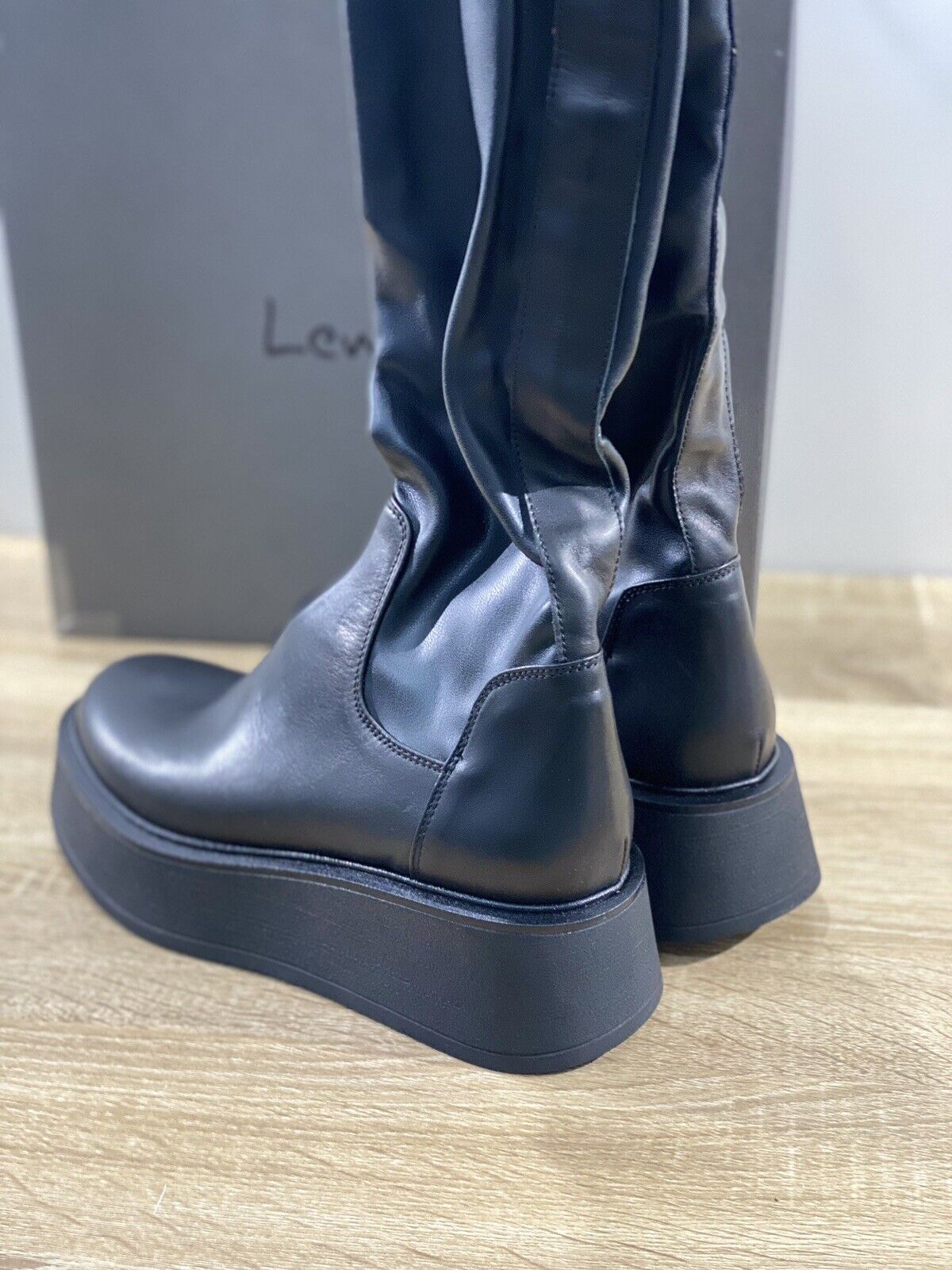 Lemare’ Stivaletto donna 3010 pelle Nero con zeppa casual boot 40