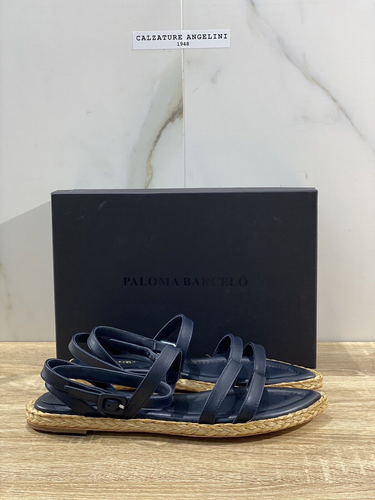 Paloma BARCELO’ Sandalo Donna Carole In Pelle Blu Luxury Woman Sandal 39