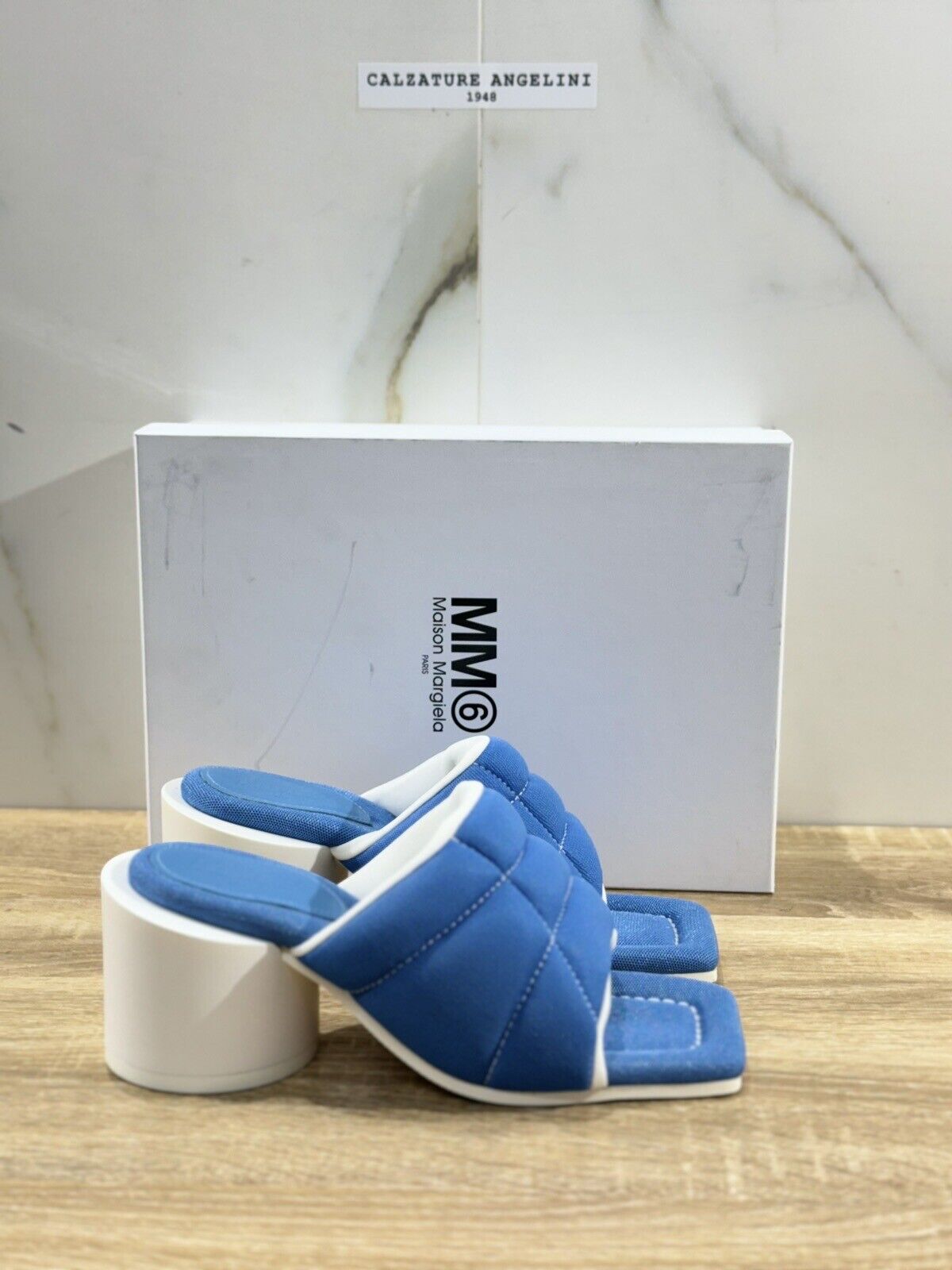 MM6 Maison Margiela Paris Sandalo Donna Luxury Woman Sandal Azzurro 37