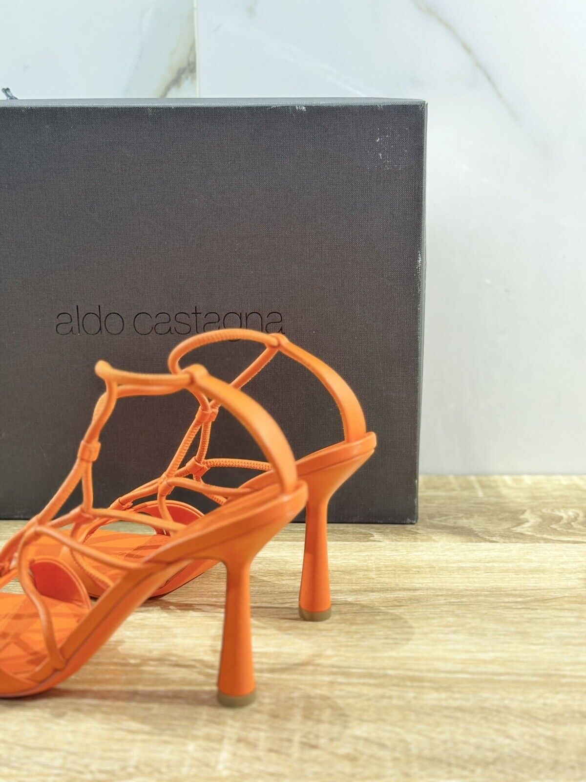 Aldo Castagna Sandalo Donna alba In Pelle Arancio ’ Con Tacco Luxury Sandal 38