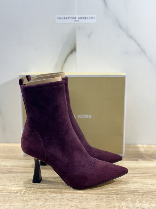 Michael Kors Clara Mid Bootie Suede Merlot  Con Tacco 40