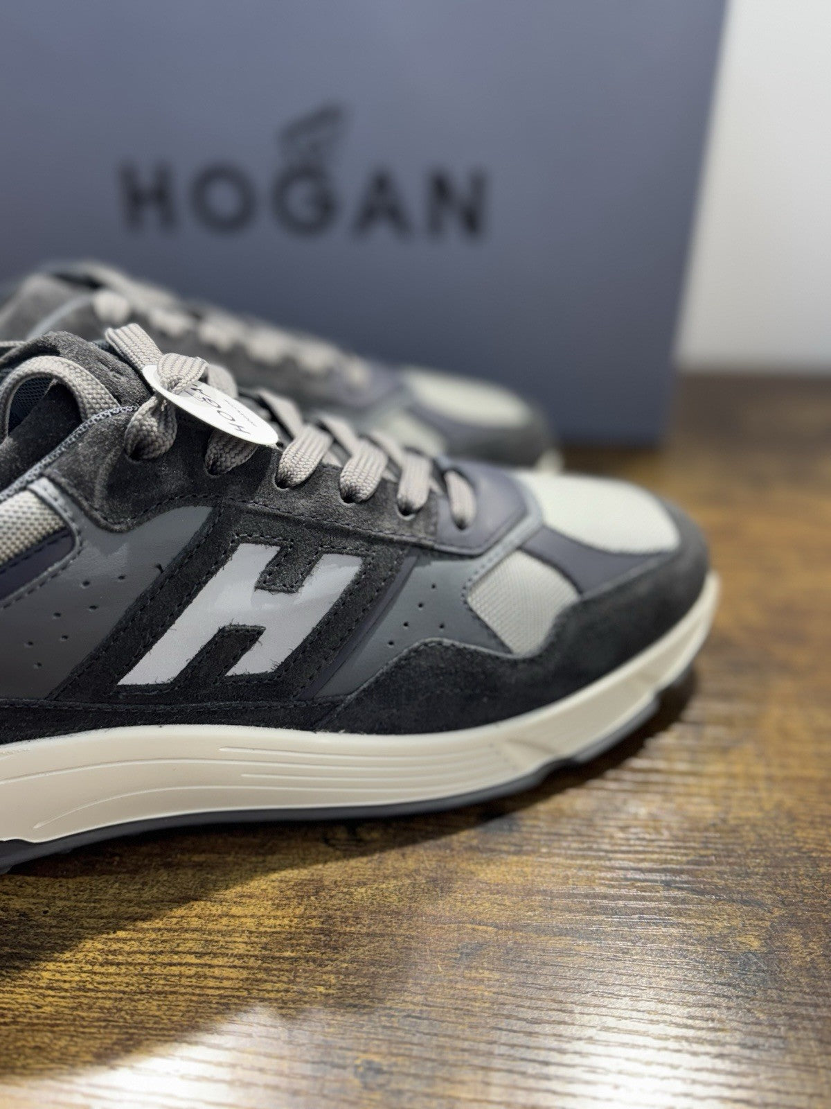 Hogan Hyperlight Sneaker Suede Navy Grey  Memory Foam Causal Hogan Uomo 41.5