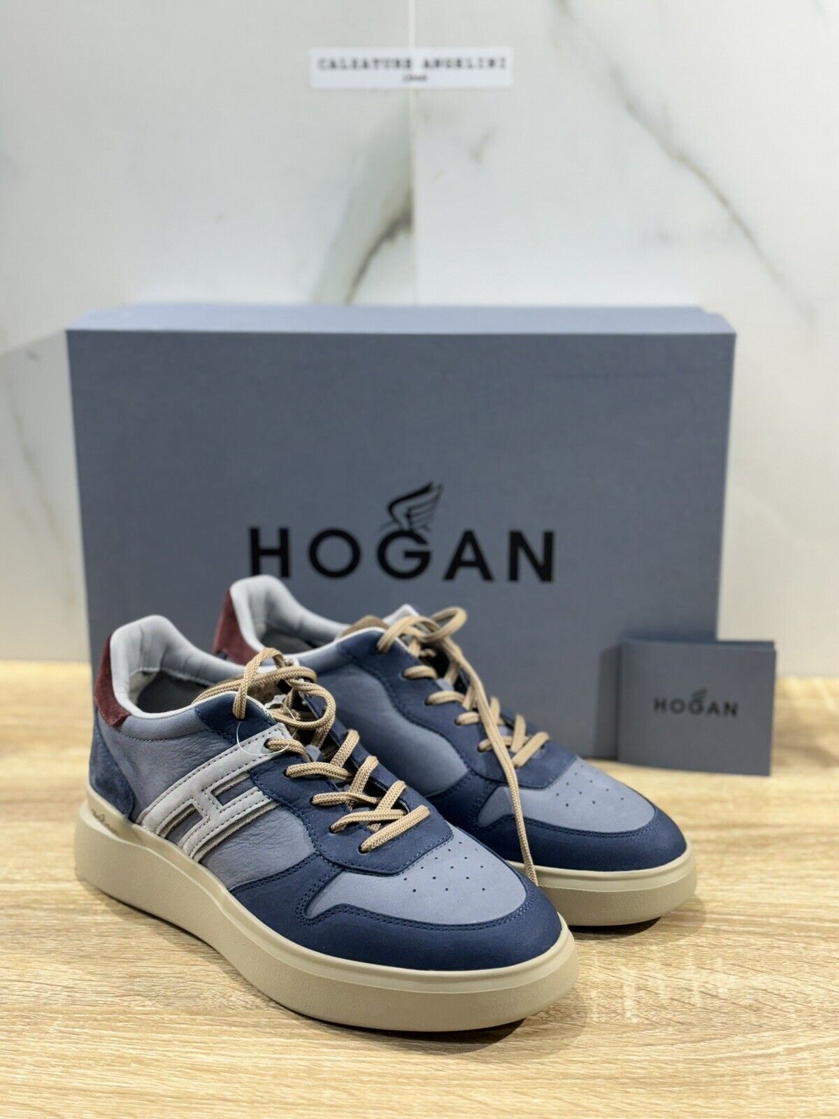 Hogan H580 uomo sneaker Pelle Blu   memory foam Luxury Hogan Men Shoes 39