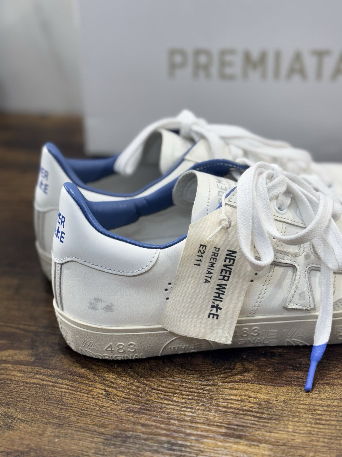 Premiata Steven Sneaker Pelle Bianca Casual Premiata Scarpa Uomo 44