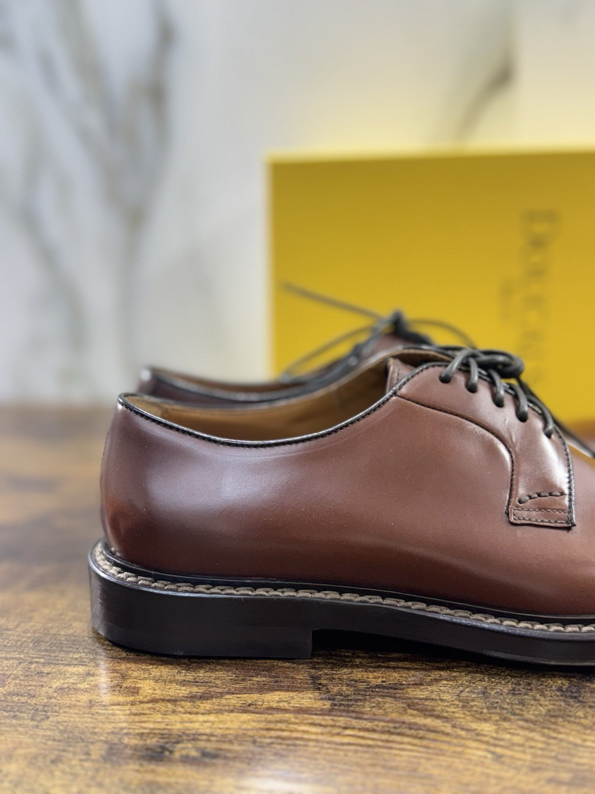 Doucal’s Derby Pelle Polish Castagno Luxury Doucal’s Scarpa Uomo 40.5