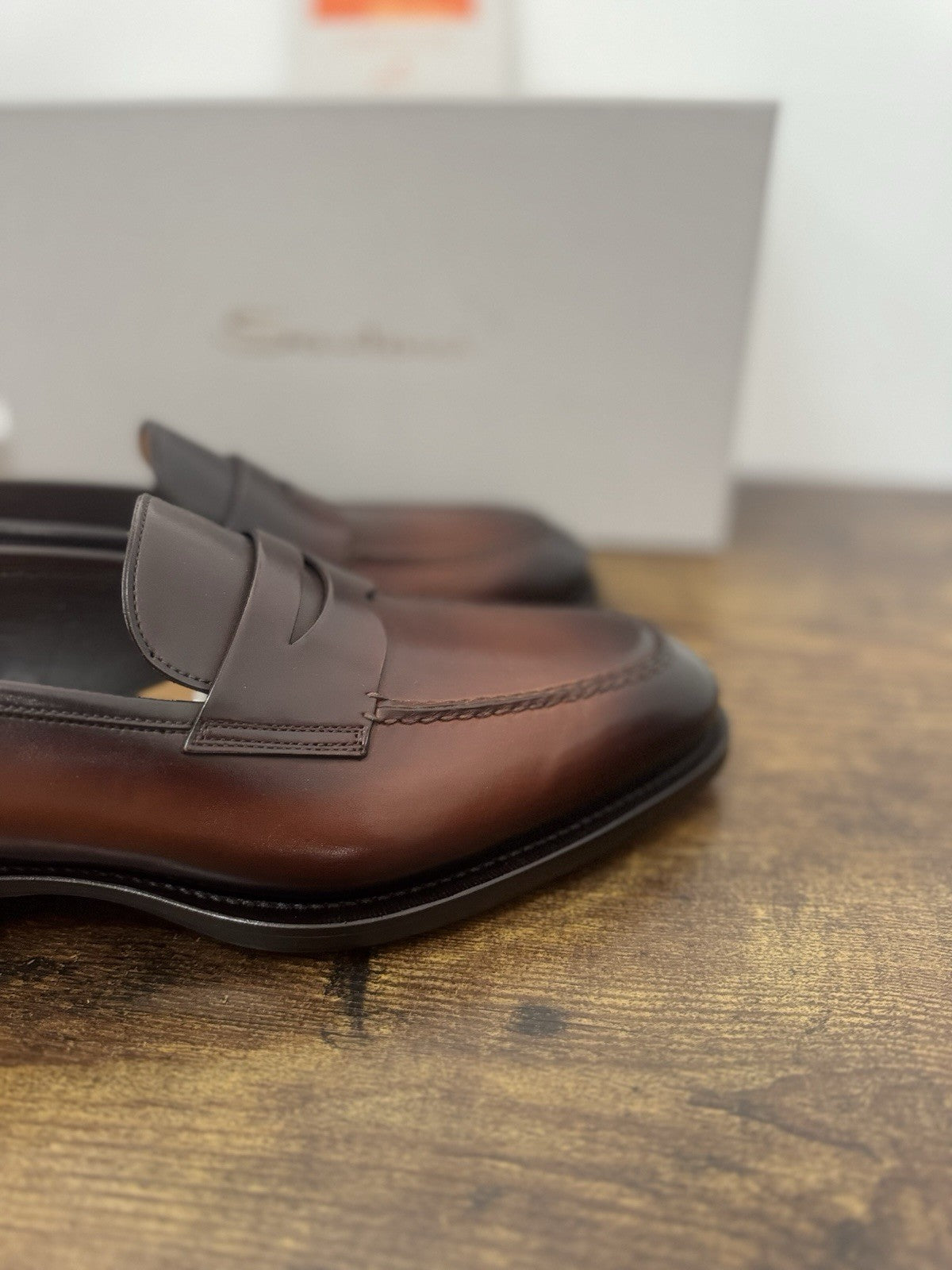 Santoni Mocassino Goodyear  Pelle  Anticata   Luxury Scarpa Santoni Uomo 41